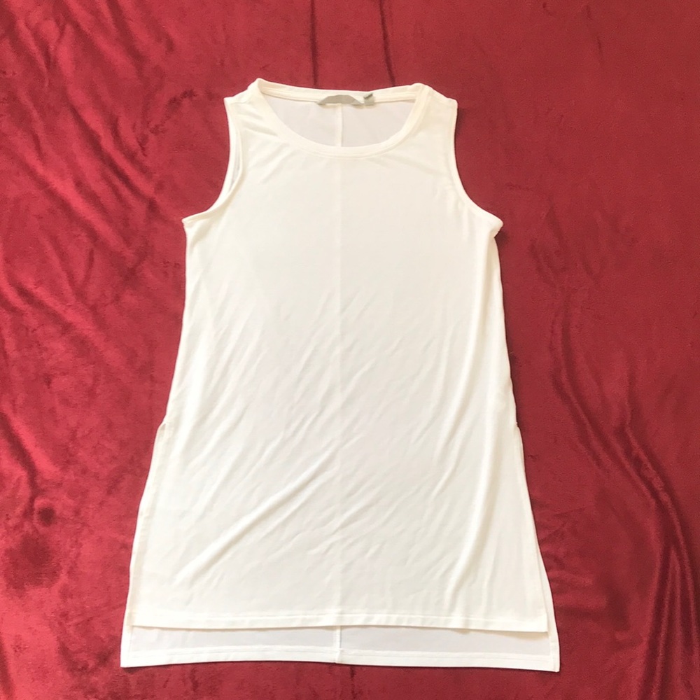 Athleta white tank top with slits up sides